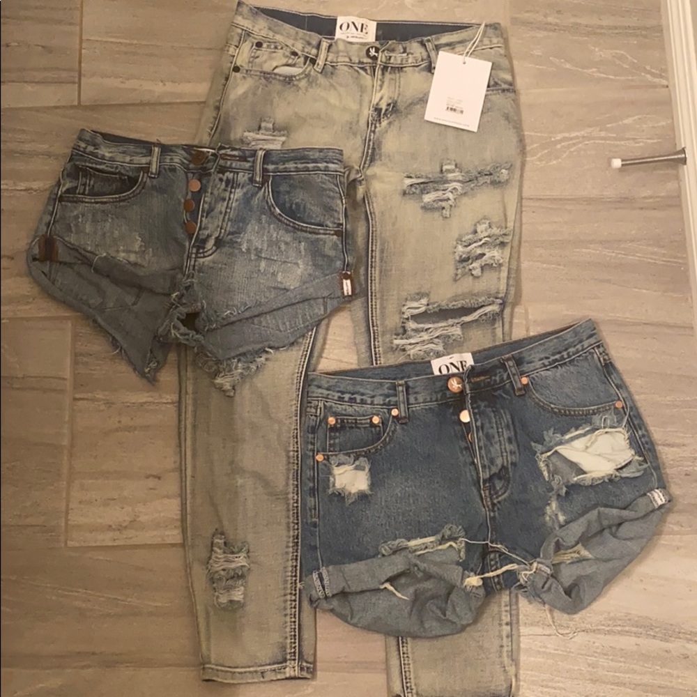 One teaspoon jeans and shorts bundle. 3 pieces.